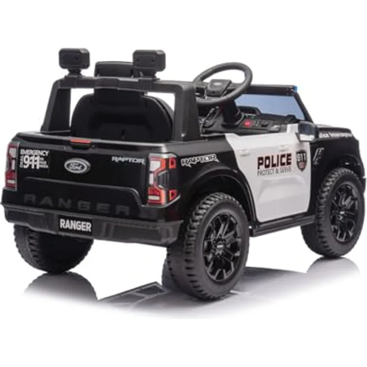 Chipolino Kinder Elektroauto Ford Police mit Bluetooth, Fernbedienung, Gurt, MP3, in schwarz – Bild 3