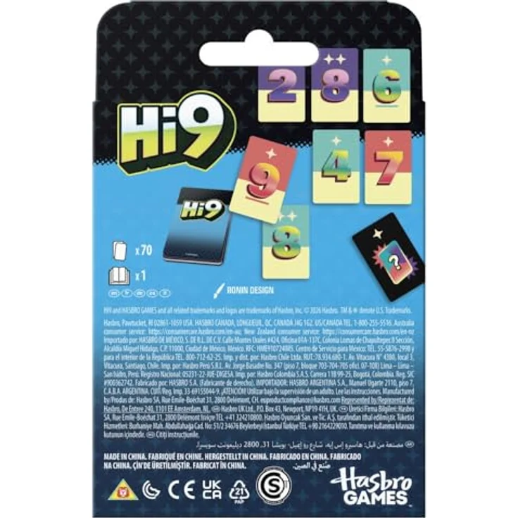 Hasbro Gaming Hi9 Kartenspiel - strategisches Familienspiel für 2-6 Spieler, ab 8 Jahren, Spielzeit 15 Min. – Bild 4
