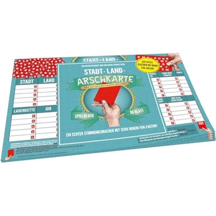 Kylskapspoesi AB Stadt-Land-Arschkarte – Original Edition, Spielblock für Kartenspiele, 32 cm x 0.7 cm x 22.6 cm