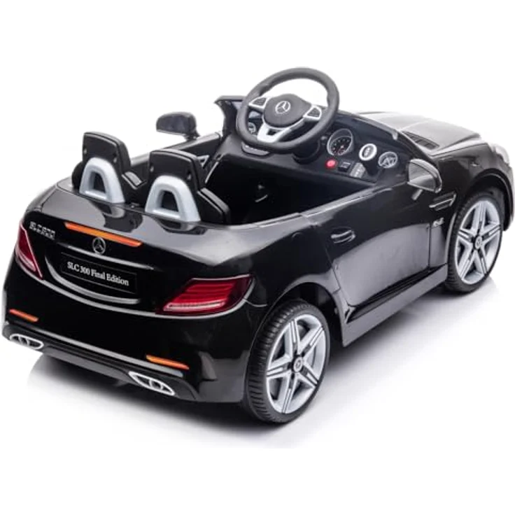 Sun Baby Mercedes Kinder Elektroauto, Elektro Kinderauto für 3-jährige, 2x30W Motorleistung, Lenkrad mit Sound, Sicherheitsgurte (Schwarz) – Bild 3