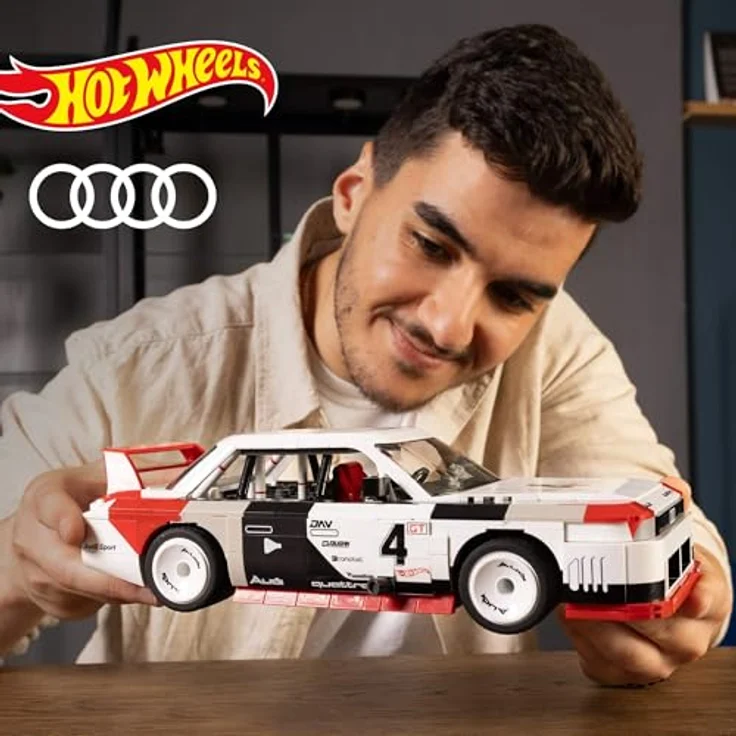 MEGA Audi 90 Quattro IMSA GTO, Zusammenbaubares Die-Cast-Modell mit 973 Teilen, Set für Sammler, rot, HRY20 – Bild 2