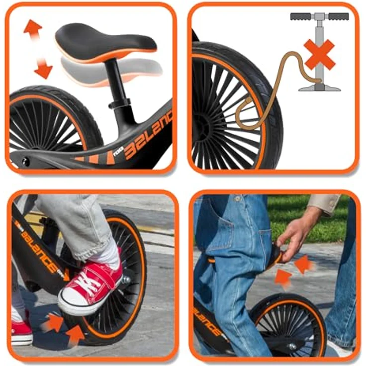 Feber Balance Bike, Sportliches Laufrad mit ultraleichter Struktur, rutschfesten Gummigriffen und verstellbarem ergonomischem Sattel, ab 2 Jahren, Famosa (FED42000) – Bild 4