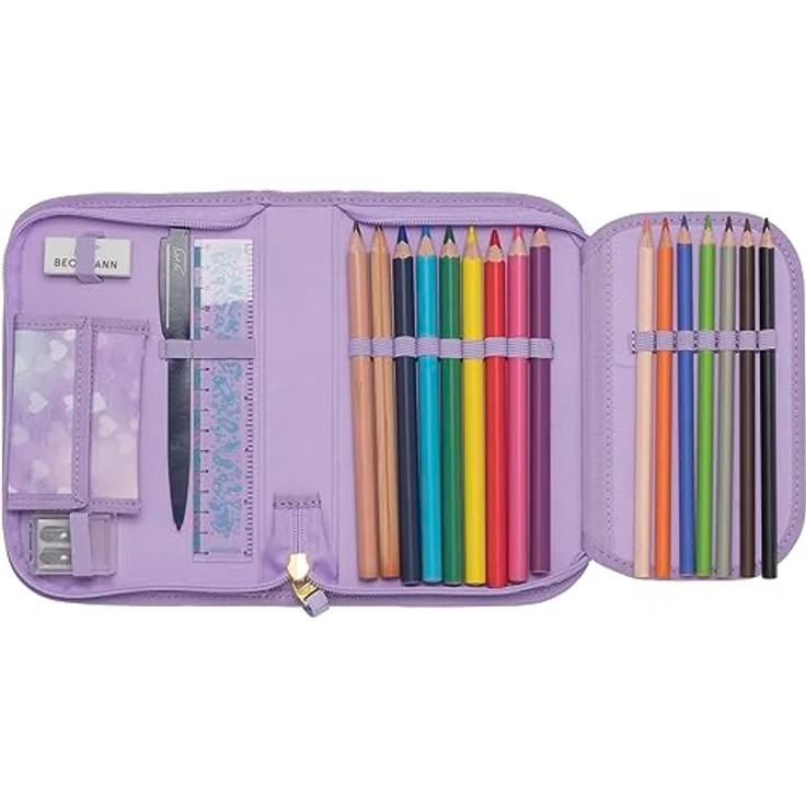 Beckmann Schulranzen Classic, 6tlg. Set in Blau, inkl. Sportrucksack, Federmäppchen, Schlamperrolle und Buttons, ergonomisch und klimaneutral – Bild 9