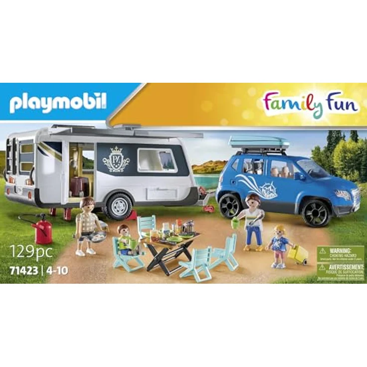 Playmobil® Konstruktions-Spielset Wohnwagen mit Auto (71423), Family & Fun, (128 St) - Preisvergleich – Bild 4