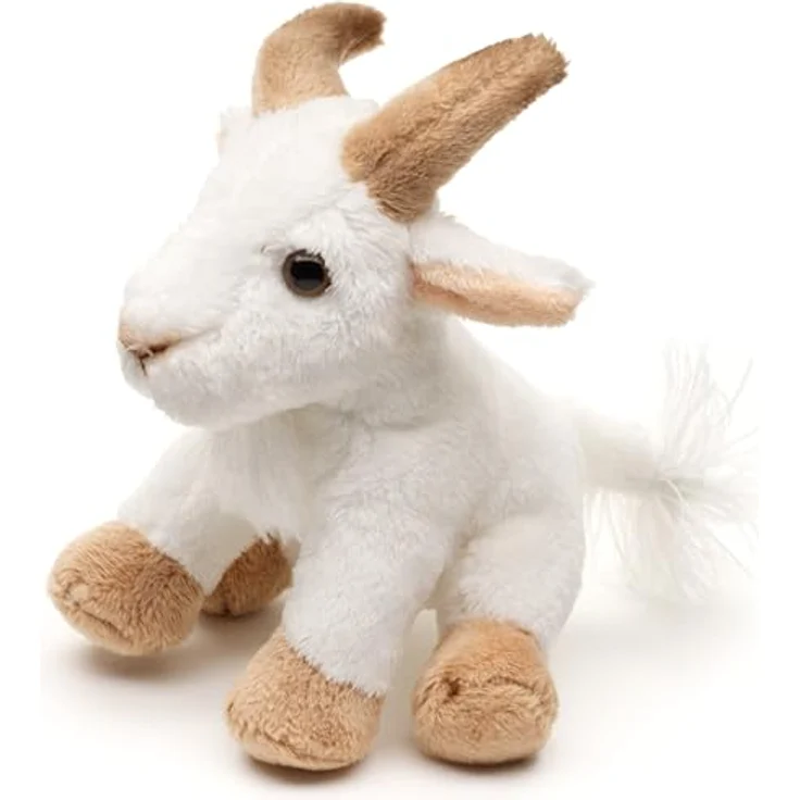 Uni-Toys Bergziege Plüsch-Ziege, 14 cm, aus recyceltem Material, naturgetreues Design, Kuscheltier HZ015122 – Bild 1