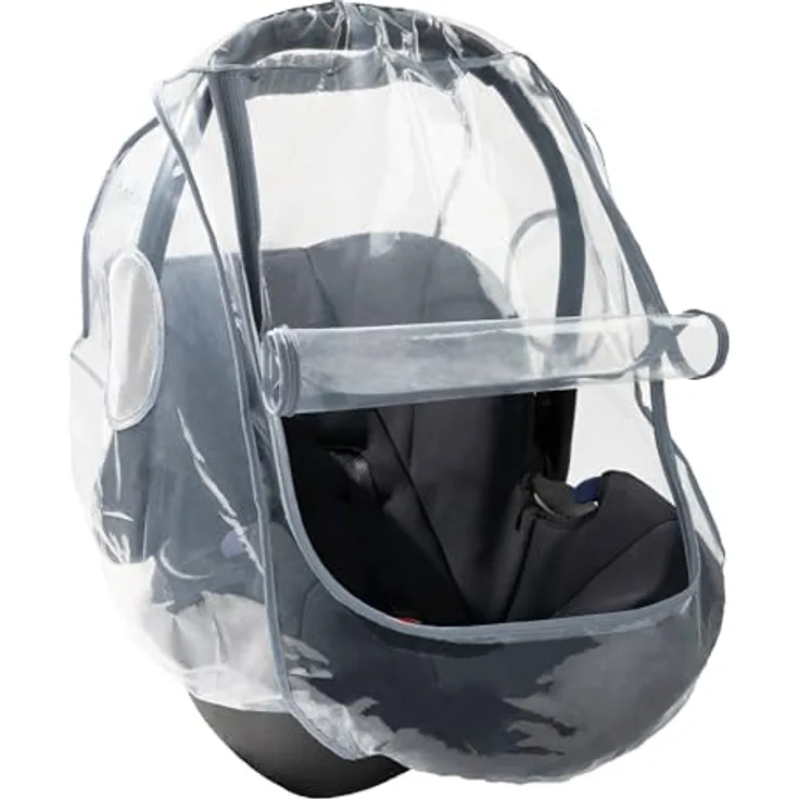 Zamboo Kinderwagen-Regenschutzhülle Universal, Regenschutz für Babyschalen / Maxi-Cosi mit Reißverschluss und integrierter Belüftung