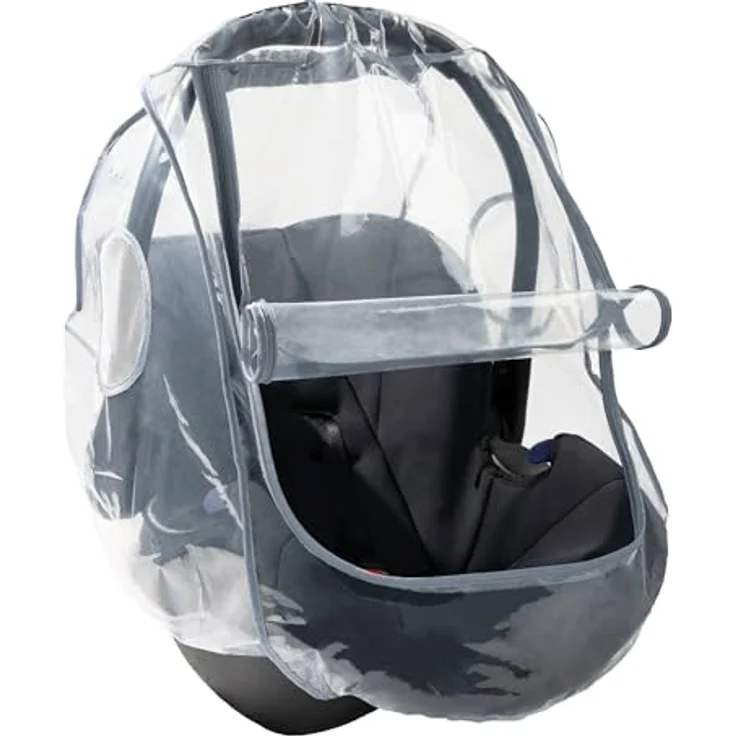 Zamboo Kinderwagen-Regenschutzhülle Universal, Regenschutz für Babyschalen / Maxi-Cosi mit Reißverschluss und integrierter Belüftung – Bild 1