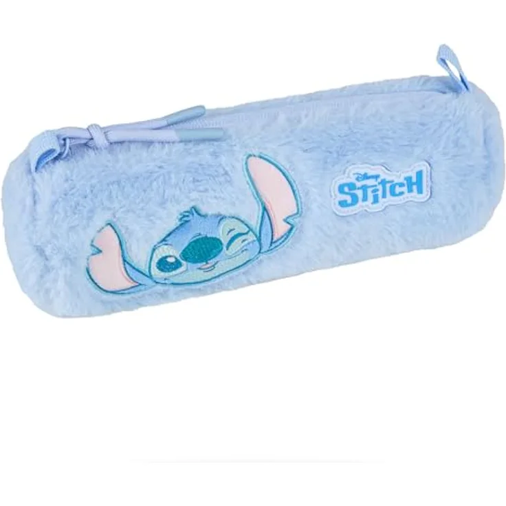 CoolPack Stifteetui Tube Stitch Fluffy, Kuscheliges Plüsch-Federmäppchen mit viel Stauraum, blau
