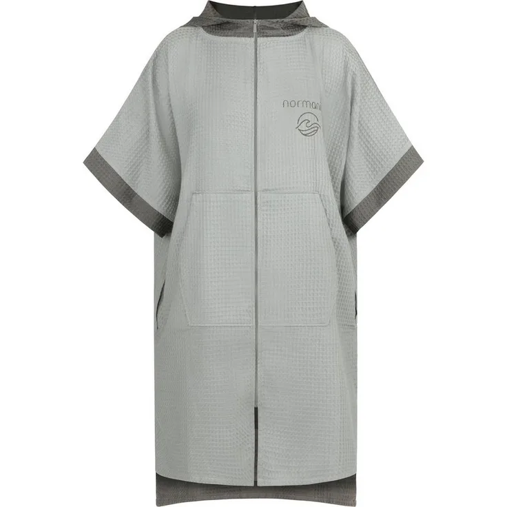 normani Niramey Badeponcho, 100 % Bambusviskose, atmungsaktiv, schnelltrocknend, Kapuze, Unisex, grau