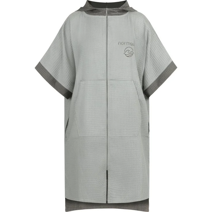 normani Niramey Badeponcho, 100 % Bambusviskose, atmungsaktiv, schnelltrocknend, Kapuze, Unisex, grau
