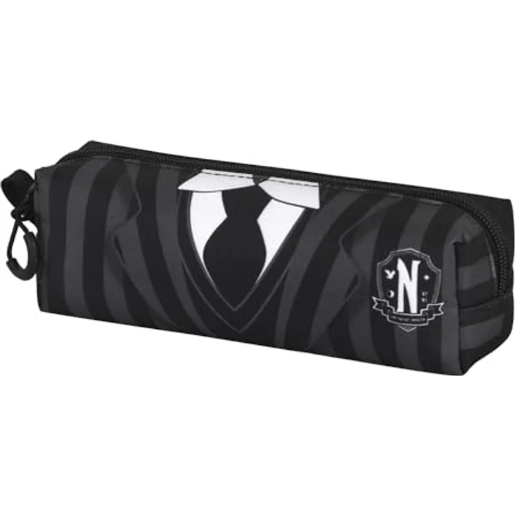 KARACTERMANIA Unisex 6010 FAN Quadrat Federmäppchen 2.0, schwarz, 1 Fach mit Reißverschluss, 8 x 21 x 5,5 cm – Bild 1