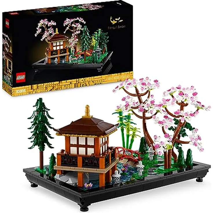 LEGO 10315 Icons Garten der Stille, Botanical Zen-Garten-Set für Erwachsene mit Lotusblumen, anpassbare Schreibtisch-Dekoration, inspiriert von Japan, achtsames Geschenk für Frauen und Männer