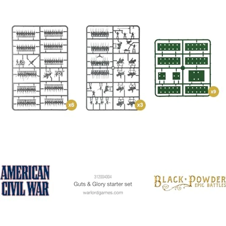 Black Powder Black Powder Epic Battles – American Civil War Starter Set – Guts & Glory, mit Plastikfiguren für 6 Infanterieregimente, Zouave und Kavallerie, inkl. Regelbuch und Zubehör – Bild 5