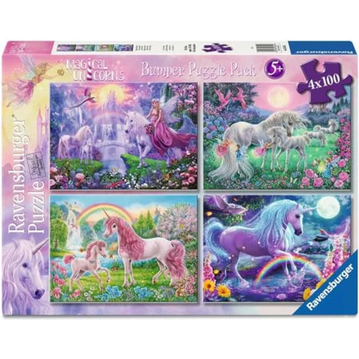 Ravensburger Kinderpuzzle 05654 - Magische Einhörner, 4x 100 Teile Puzzle, geeignet für Kinder ab 5 Jahren – Bild 1