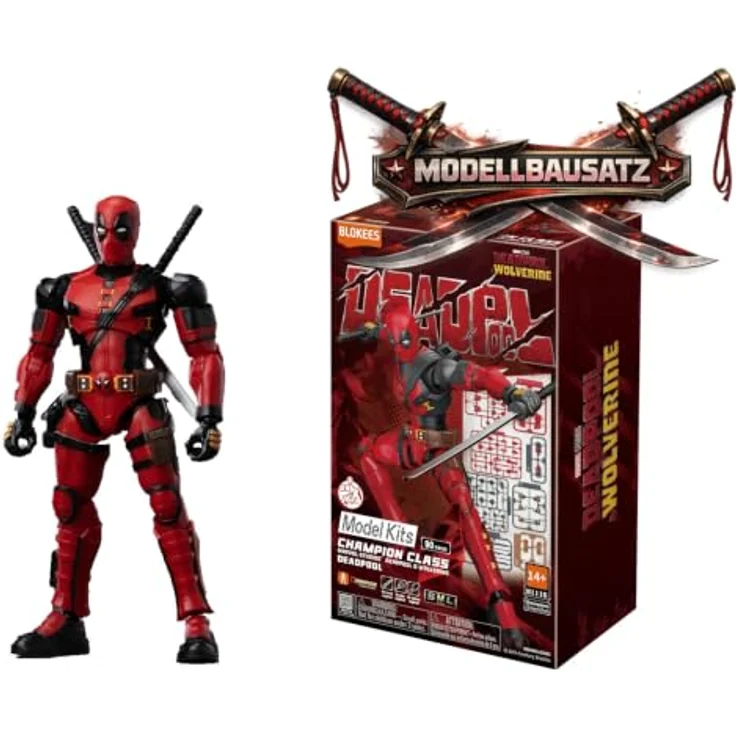 Dickie Blokees Marvel Deadpool Bausatz bewegliche Figur, 86 Teile mit Blitz- und Energieeffekten, 13 cm hoch – Bild 1