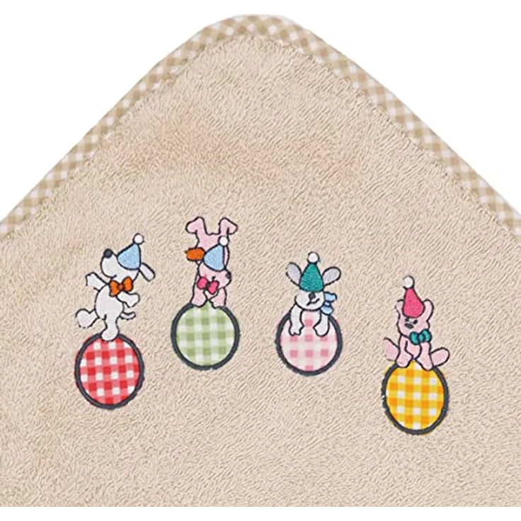 ZOLLNER Baby Kapuzenbadetuch, Kapuzenhandtuch, 100x100 cm, aus 100% Baumwolle, beige – Bild 5