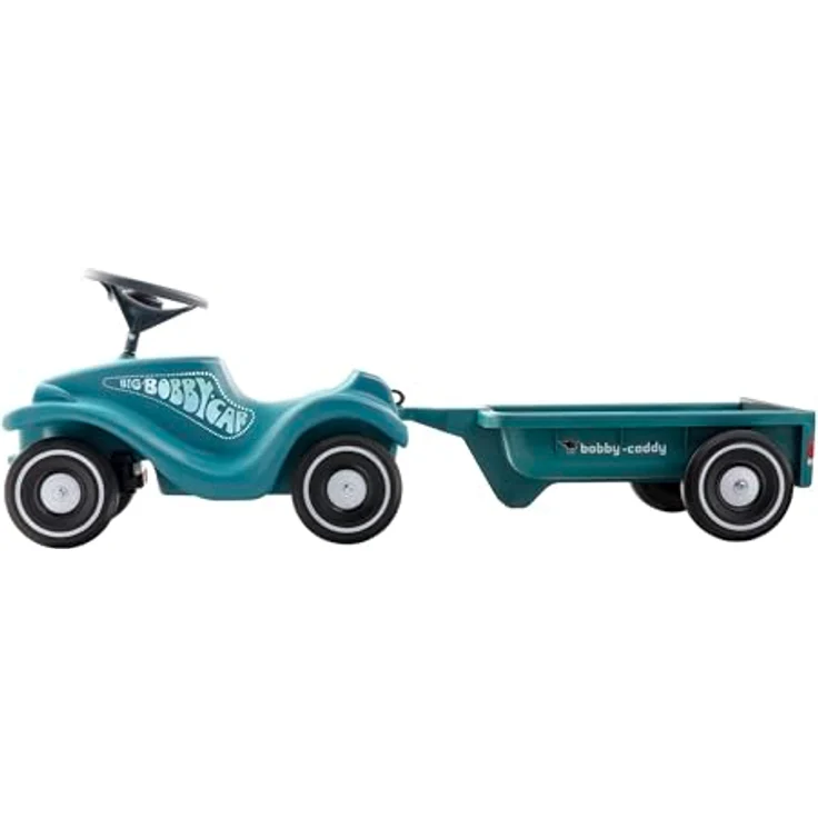 BIG Bobby Car Classic Eco 2.0, Rutschauto mit Anhänger aus Recycling-Material, TÜV-geprüft, ergonomisches Design, Türkis mit Grau, für Kinder ab 1 Jahr (bis 50 kg) – Bild 2