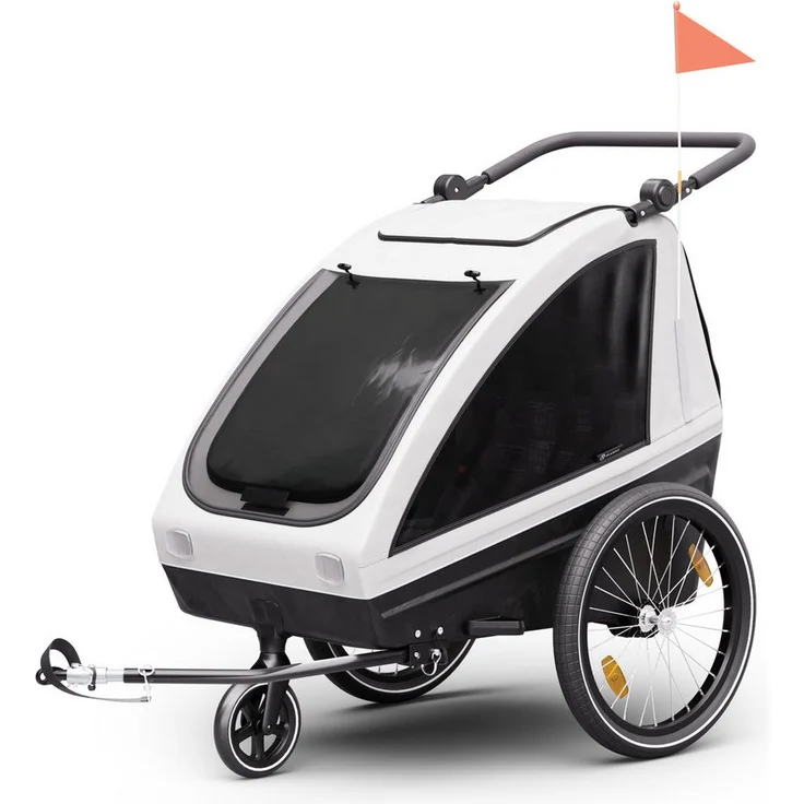 KLARFIT Fahrradkinderanhänger GoKiddo Fahrradanhänger, 2 Kinder, klappbar, UV-schutz, wasserabweisend, Stahl 20-29" – Bild 1