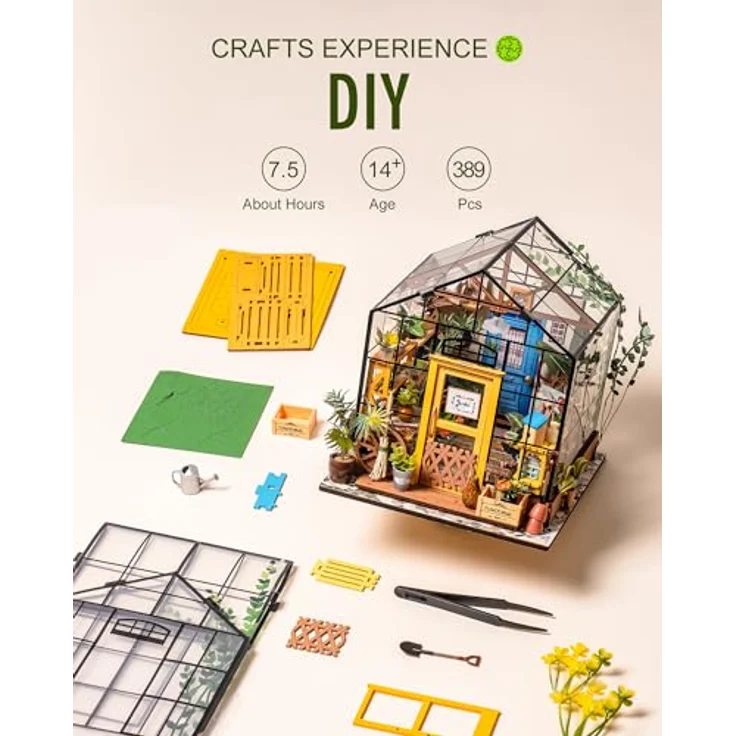 Rolife Miniatur DIY Puppenhaus Küche Kits mit Licht DIY Holz Mini Haus Modell Erwachsene-Kinder 14 15 16 17 18 Jahre Alt (Cathy's Flower House) – Bild 4