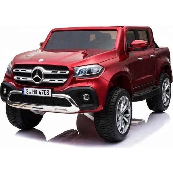 FINOOS Mercedes Benz X-Klasse, Kinder Elektroauto Rot, 2-Sitzer mit Fernbedienung, 4 x 12V Motoren, Sicherheitsgurt, Bluetooth und LED-Beleuchtung