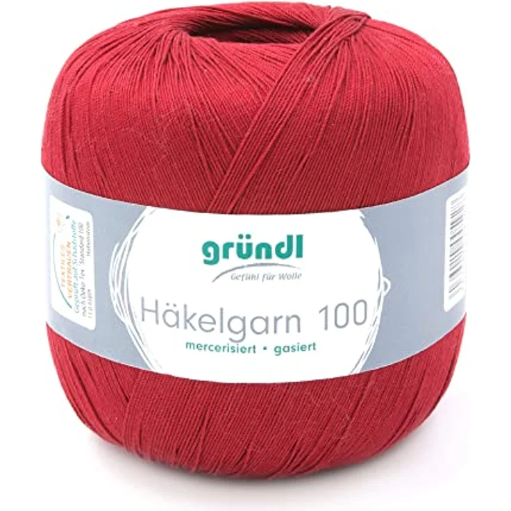 Gründl Häkelgarn 100, Baumwolle dünn zum Häkeln, 100g Häkelwolle, 566,00 m (Baumwollgarn, Filethäkelgarn), 60° waschbar – Bild 2