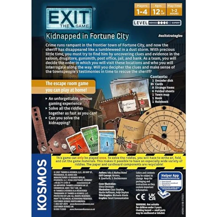 Thames & Kosmos - EXIT: Kidnapped In Fortune City - Unique Escape Room Game - 1-4 Players - Puzzle Solving Strategy Board Game for Adults & Kids, Ages 12+ - 692861 – Bild 2
