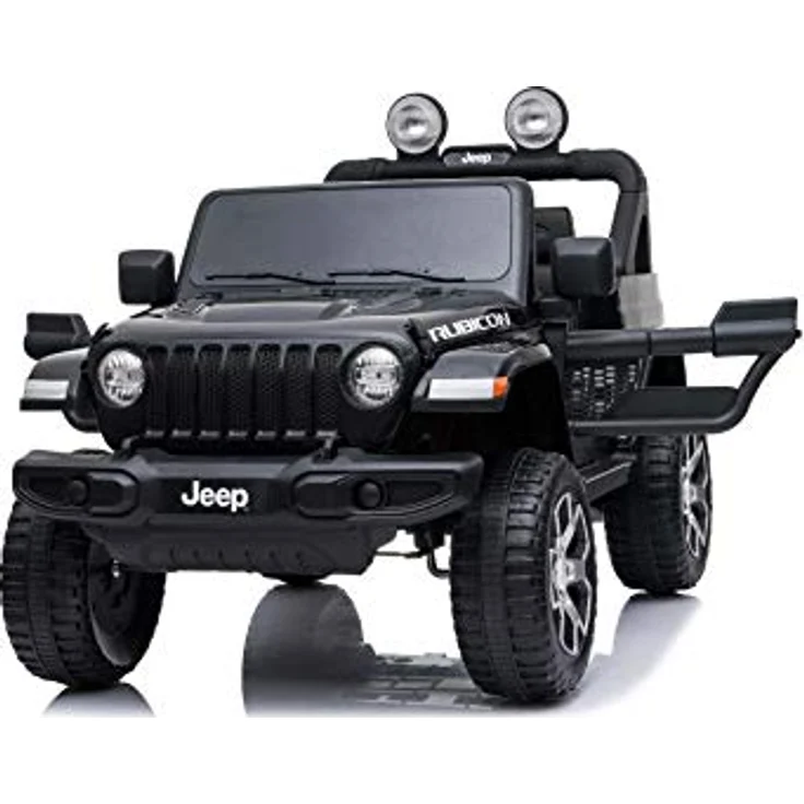 RIRICAR Elektroauto für Kinder 12V Wrangler, Schwarz, 2 Sitzer mit 2,4-GHz-Fernbedienung, Allradantrieb, doppelte Ledersitze – Bild 5