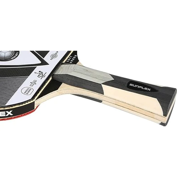 Sunflex Supreme Soft Carbon, Tischtennisschläger für Wettbewerb, ITTF-zertifiziert mit Ergo Grip und 2,2 mm Schaum – Bild 5
