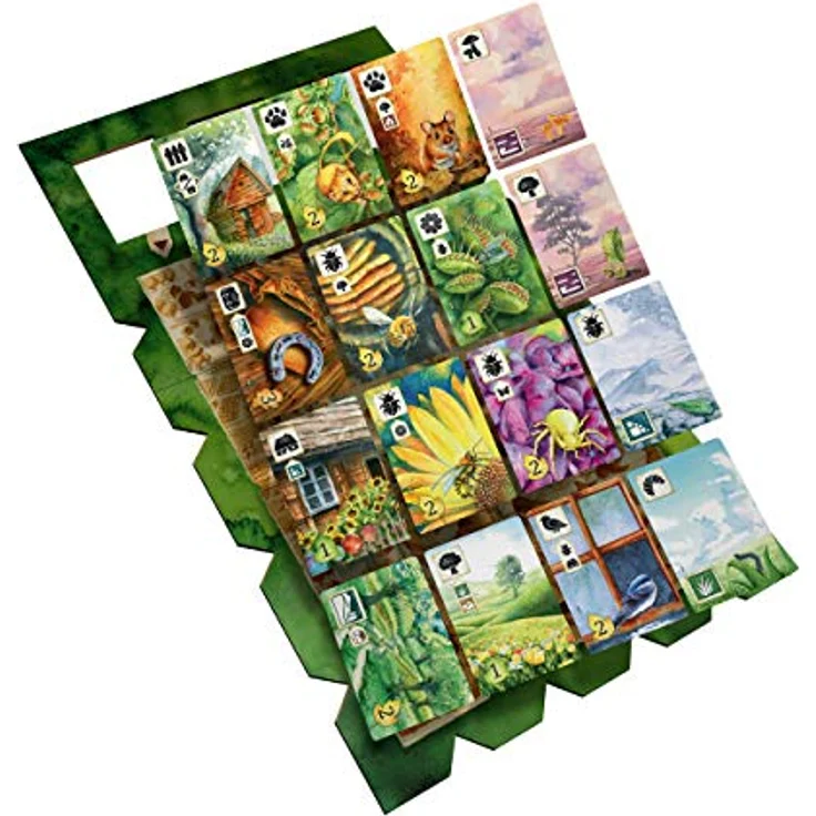Asmodee Meadow - Brettspiel für 1-4 Spieler, ab 10 Jahren, italienische Ausgabe mit über 200 handgemalten Karten und strategischem Icon-Management – Bild 4