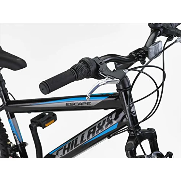 Chillaxx Bike Escape Premium Mountainbike in 24 und 26 Zoll Fahrrad für Mädchen Jungen Herren und Damen - 21 Gang Schaltung (24 Zoll, Schwarz-Blau V-Bremse) – Bild 4