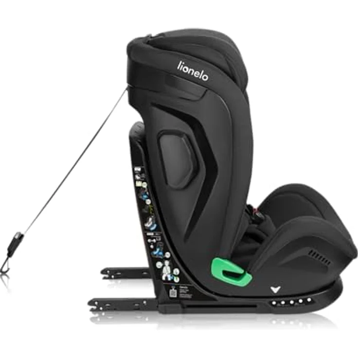 Lionelo Kindersitz Harper i-Size, mit Isofix und Top Tether, 76-150 cm, 5-Punkt-Gurt, verstärkter Seitenaufprallschutz, Black Carbon Grey – Bild 9