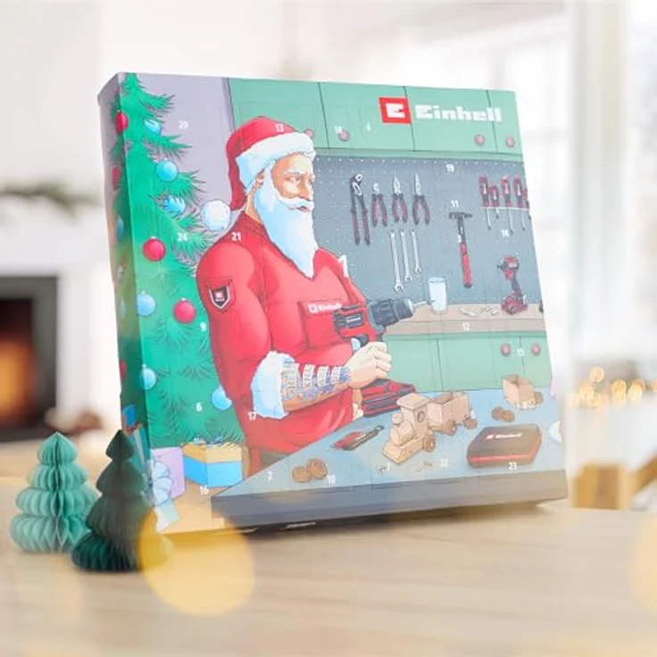 Einhell Werkzeug Adventskalender 2025, 24-teiliges Set mit Mini-Ratsche, Schraubendrehergriff und Zubehör in praktischer Werkzeugtasche mit Schaumstoffeinlage – Bild 2