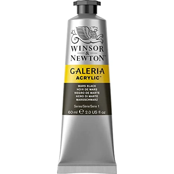 Winsor & Newton Galeria Acrylfarbe Marsschwarz, hohe Pigmentierung, lichtecht, buttrige Konsistenz, 60 ml Tube – Bild 5