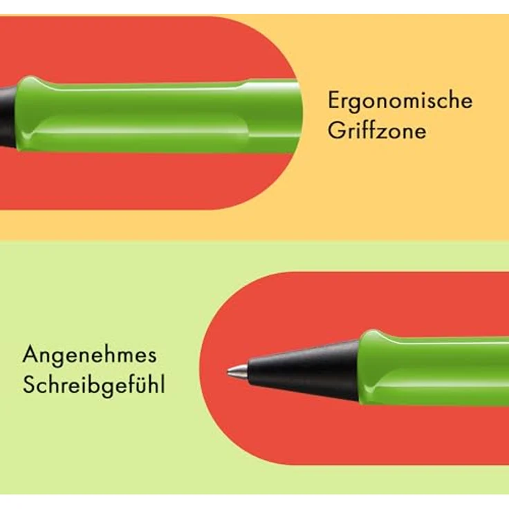 LAMY Safari Füllfederhalter, Kugelschreiber in grün mit blauer Schreibfarbe, modernes Design und perfekte Ergonomie – Bild 3