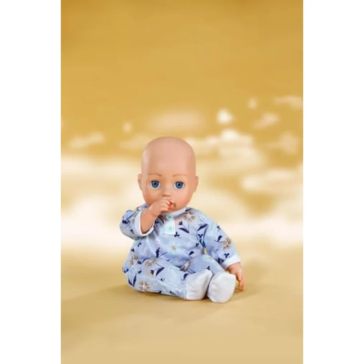 BABY Born Blauer Strampler mit Blumenmotiv, 43cm Puppenkleidung mit Knopfleiste und farbigen Füßchen, 838747 Zapf Creation – Bild 3