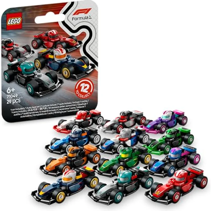 LEGO F1 Rennwagen 71049, Sammelset mit 12 detailreichen Modellen inklusive drehbaren Rädern, Mehrfarbig – Bild 1