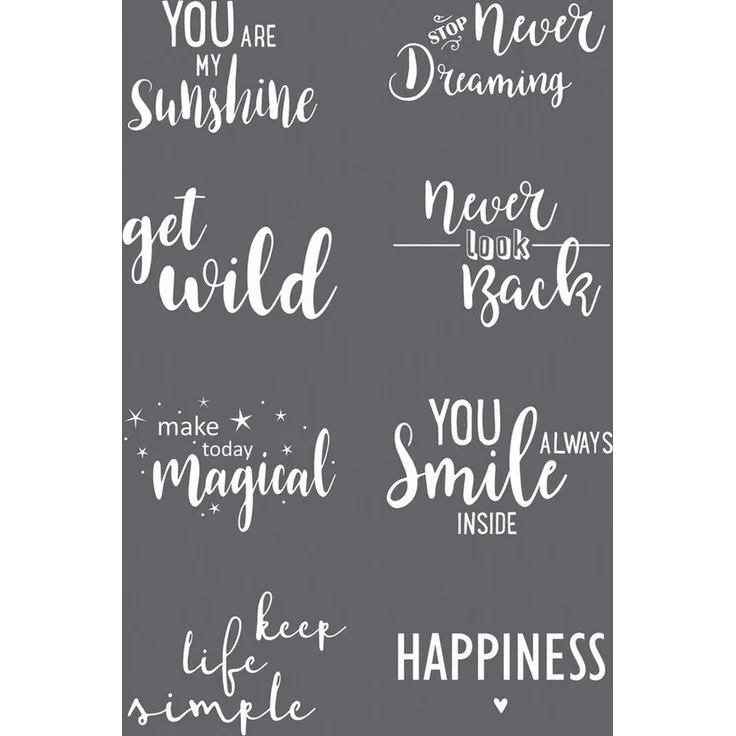 Rayher Malschablone Schablone Statements, selbstklebend, wiederverwendbar, DIN A5, für Holz, Papier, Terrakotta und Textilien