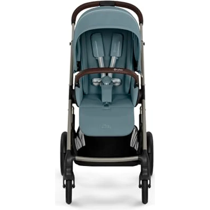 cybex Gold Kinderwagen Talos S LUX Tpe, Hellblau, mit Federung, 5-Punkte-Gurt, feststellbarer Bremse und Einhand-Faltmechanismus – Bild 3