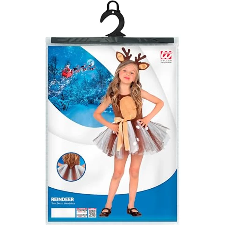 W WIDMANN MILANO Party Fashion - Kinderkostüm Tier, Reh Kostüm mit Tutu und Haarreif, Faschingskostüme, Größe 110 cm – Bild 3