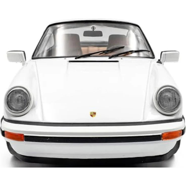 Solido Porsche 911 (930) 3.0 SC, Diecast Modellauto im Maßstab 1:18, Weiß mit schwarzen Stoßfängern und braunem Interieur – Bild 6