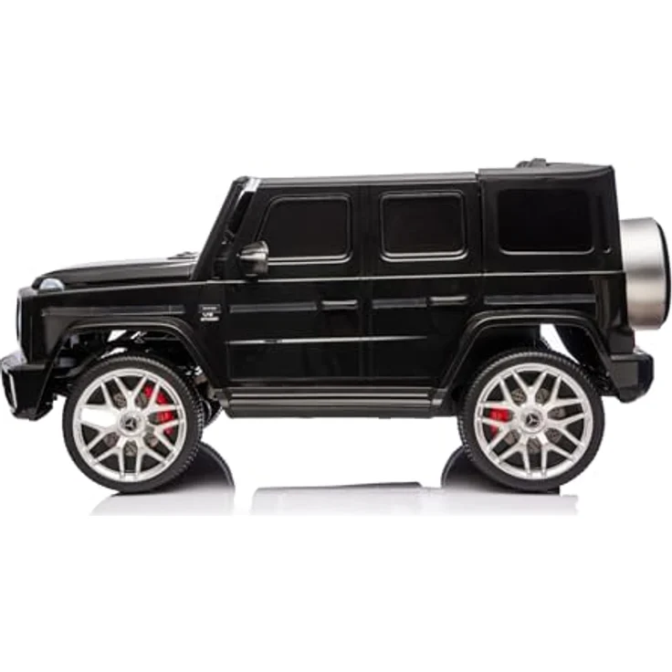 Beneo Elektrisches Kinderauto Mercedes-Benz G63 AMG 4x4, Zweisitzer, schwarz, MP3-Player mit USB/AUX und Bluetooth, Allradantrieb, Lithium-Batterie, EVA-Räder, Kunstledersitze, Fernbedienung, lizenziert – Bild 4