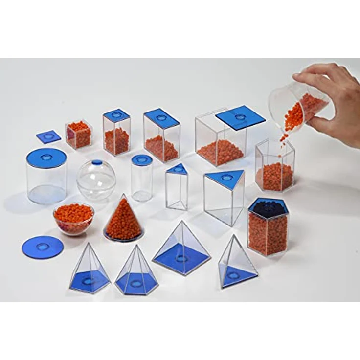 Betzold Lernspielzeug Füllkörper, 17 Stück – Geometrie-Körper aus Plexiglas, blau und rot, stabil und abnehmbar – Bild 4