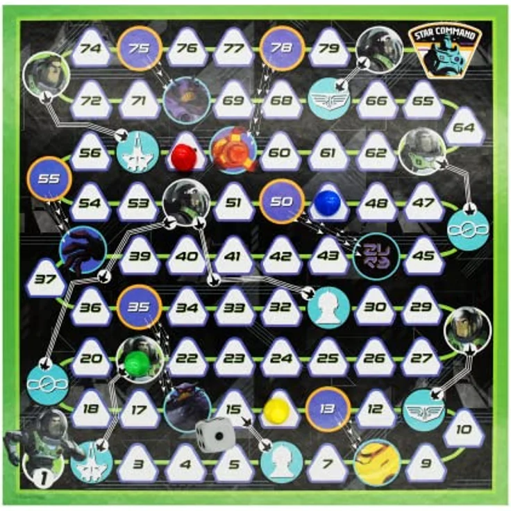 Cartamundi Lightyear Games Compendium, Brettspiel mit 4 Klassikern: Neun Männer Morris, Zugluft, Ludo, Leitern, für 2+ Spieler, geeignet für Kinder ab 4 Jahren – Bild 4