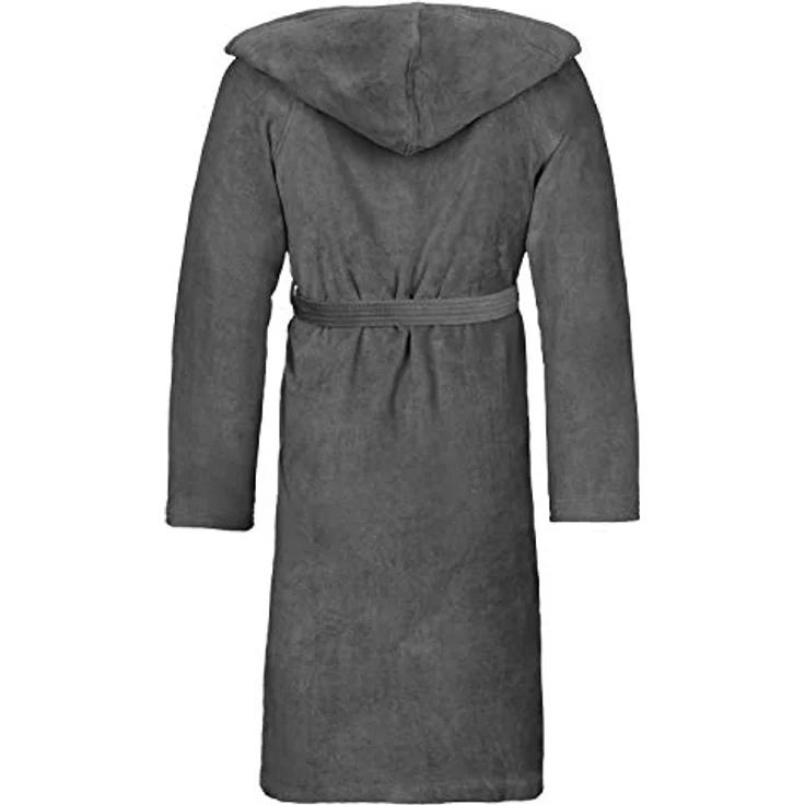 Vossen Vossen Bademantel Texas, unisex Kurzmantel mit Kapuze aus 100% Baumwolle, weiß, komfortabel und hautfreundlich – Bild 4