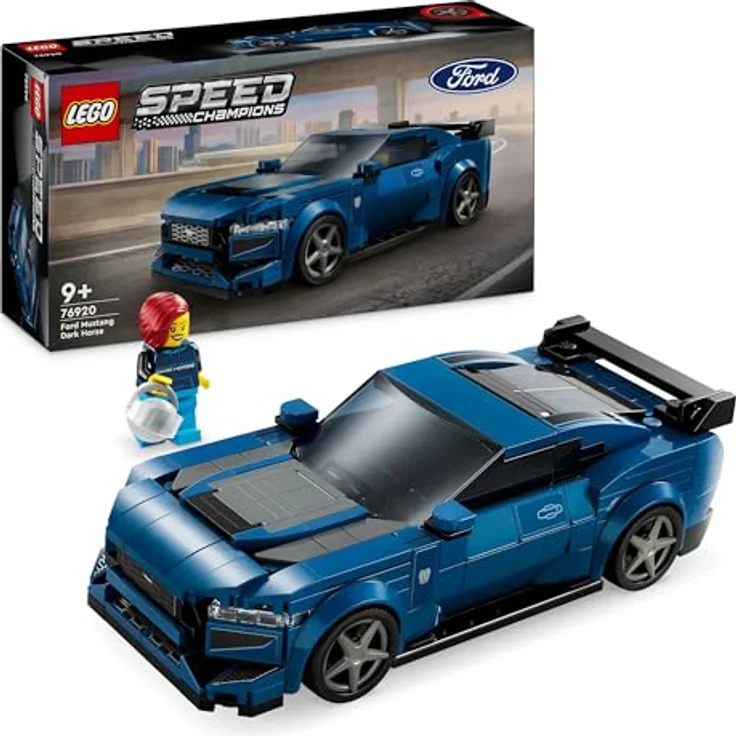 LEGO Speed Champions Ford Mustang Dark Horse Sportwagen, Auto-Spielzeug mit Minifigur, authentische Ford Designdetails, abnehmbares Dach, ab 9 Jahren 76920 – Bild 1