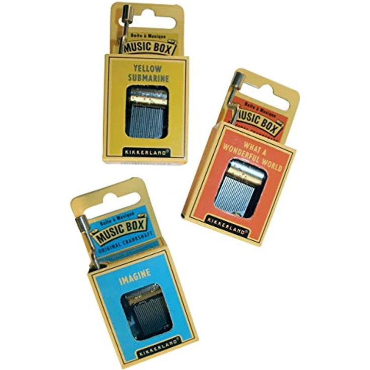 Kikkerland Mini Drehorgel Musikspielzeug - Happy Birthday, nostalgischer Leierkasten im Miniformat, 5x3,5x2,5 cm, Metall, 80g – Bild 5