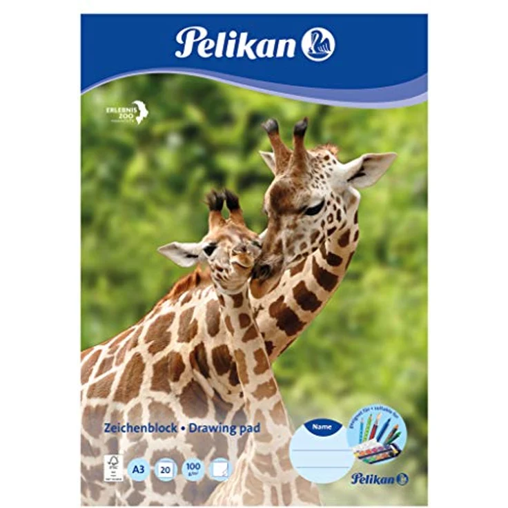 Pelikan Zeichenblock A3, 20 Blatt, 100 g/m², ideal für feuchte und trockene Maltechniken – Bild 3