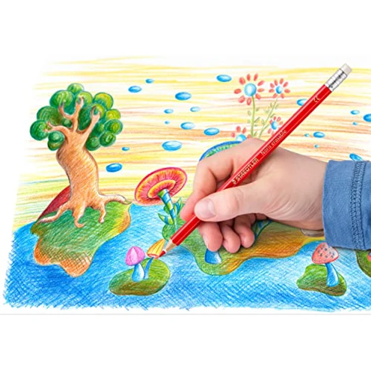 STAEDTLER Buntstift Farbstift Noris Club radierbar 24ST, Farbenfrohe Farbvielfalt und bruchfeste Mine – Bild 4