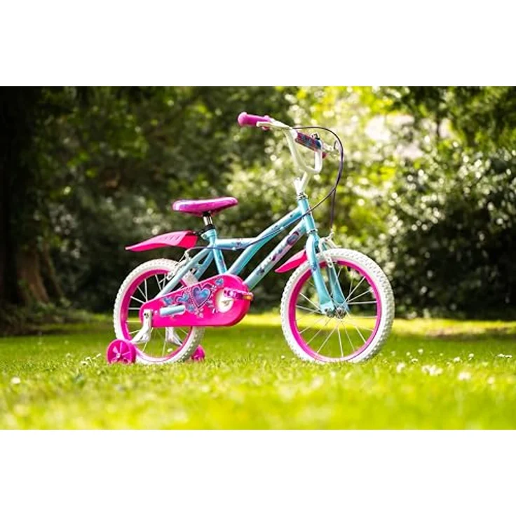 Huffy So Sweet 16" Kinderfahrrad 5-7 Jahre - Blau, Lustiges Design, hoher Komfort, Stützräder, einfacher Zusammenbau – Bild 3