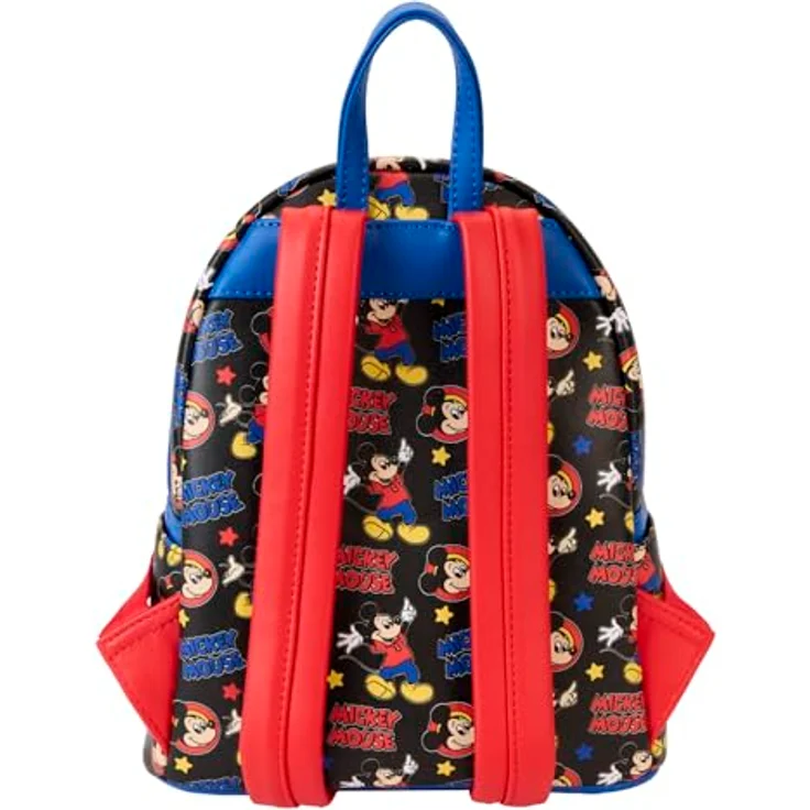 Loungefly Disney Mickey and Friends Classic Mini Rucksack, veganes Leder, gepolsterte Schultergurte, 22,9 x 26,7 x 11,4 cm – Bild 4